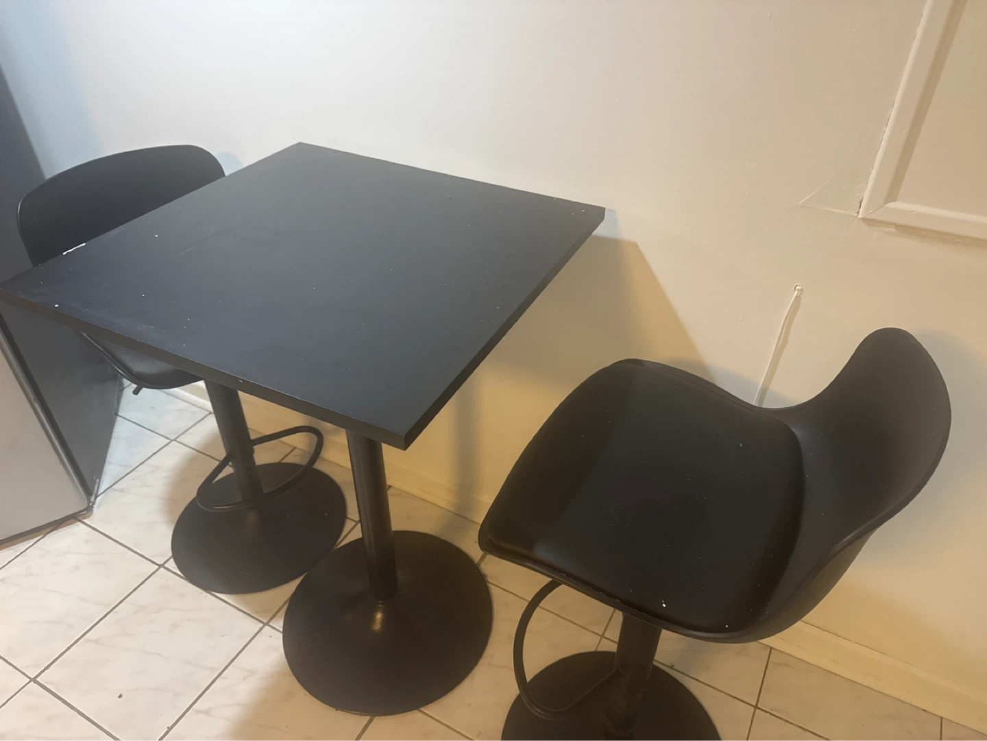 Black Bar Table and 2 Stool Set - photo 2