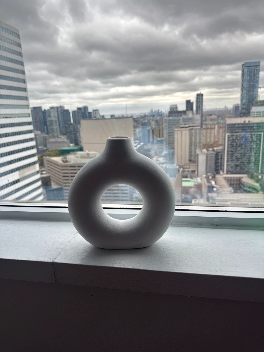 White Ceramic Donut Vase