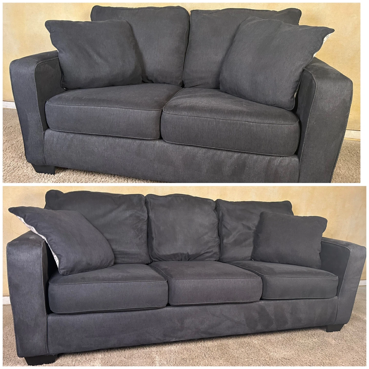 DELIVERY AVAILABLE! CHARCOAL FABRIC SOFA SET FOR $450!