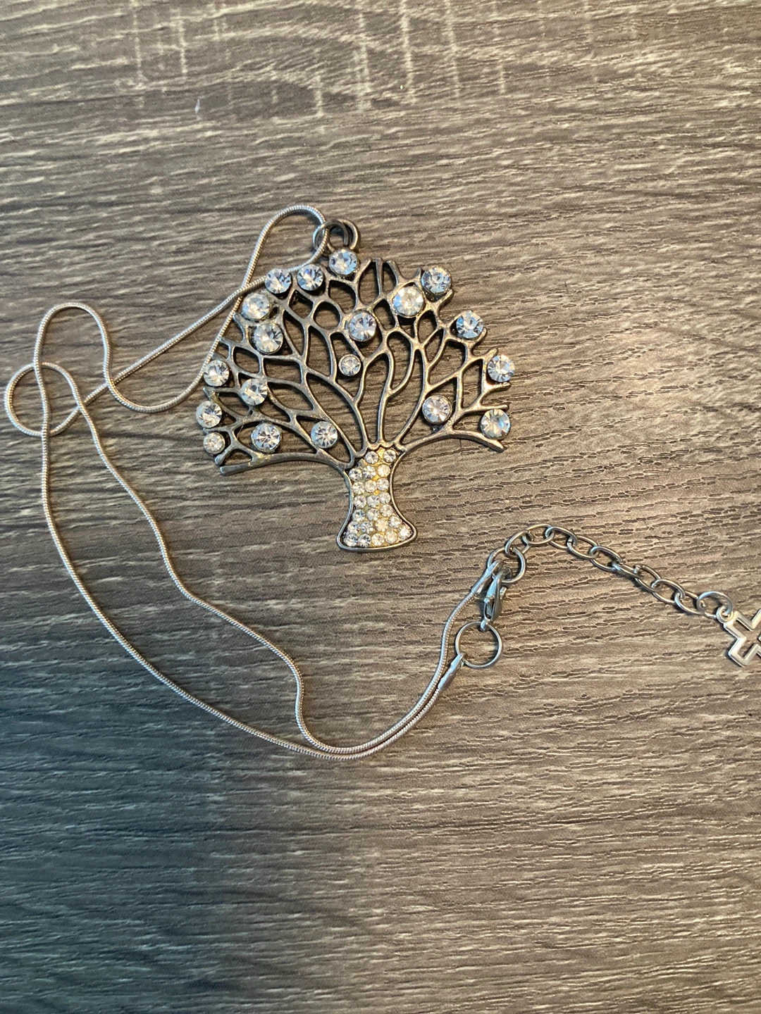 Tree of Life Pendant Necklace with Rhinestones