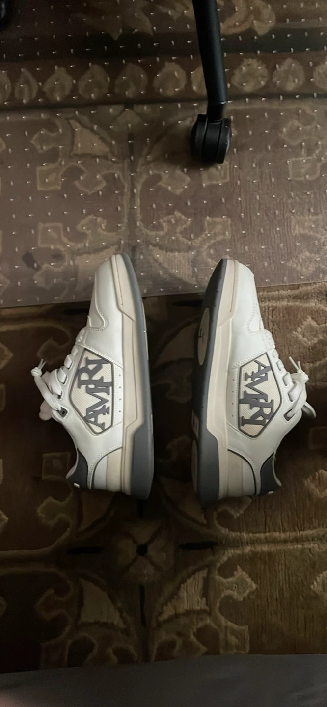 AMIRI White & Grey Sneakers - Size US 10
