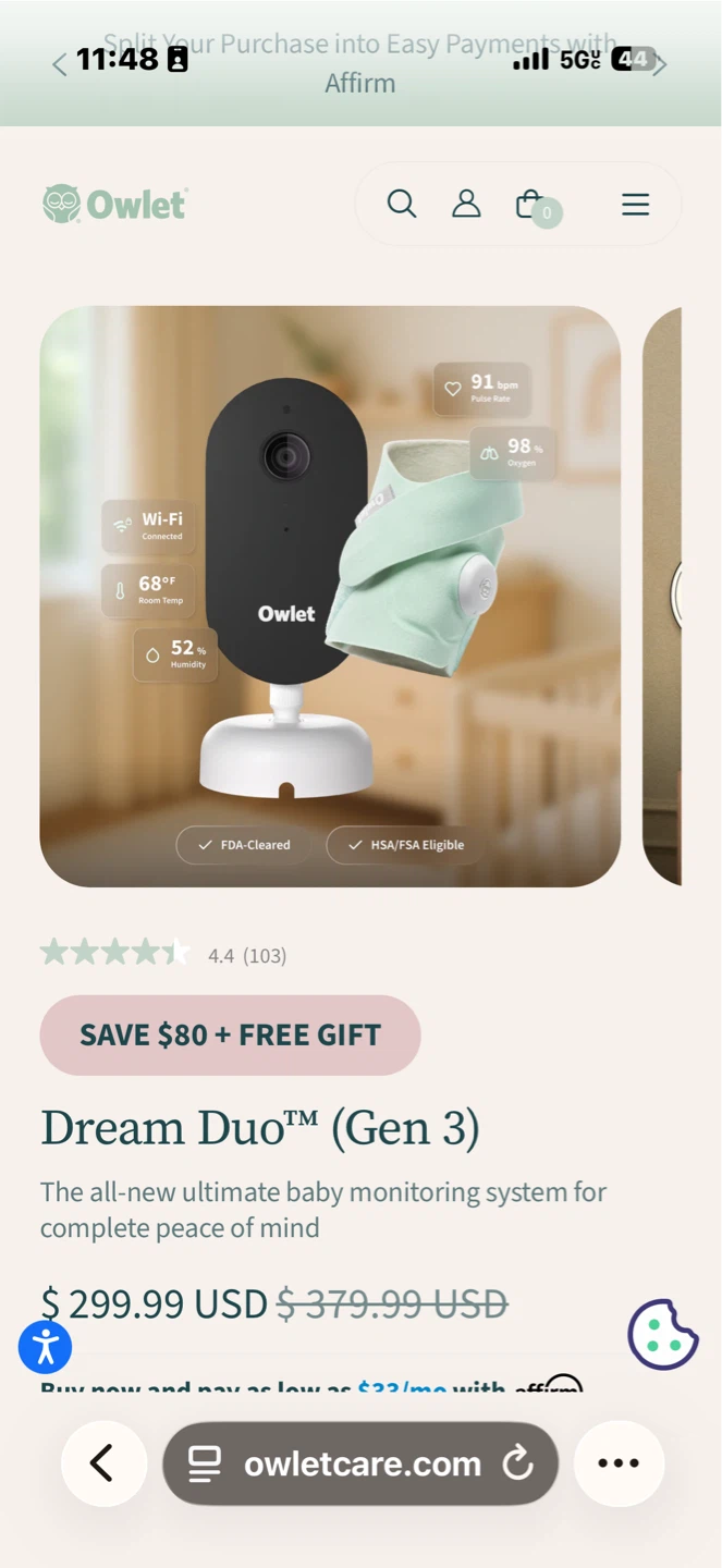 Owlet Dream Duo (Gen 3) Baby Monitor System - photo 2