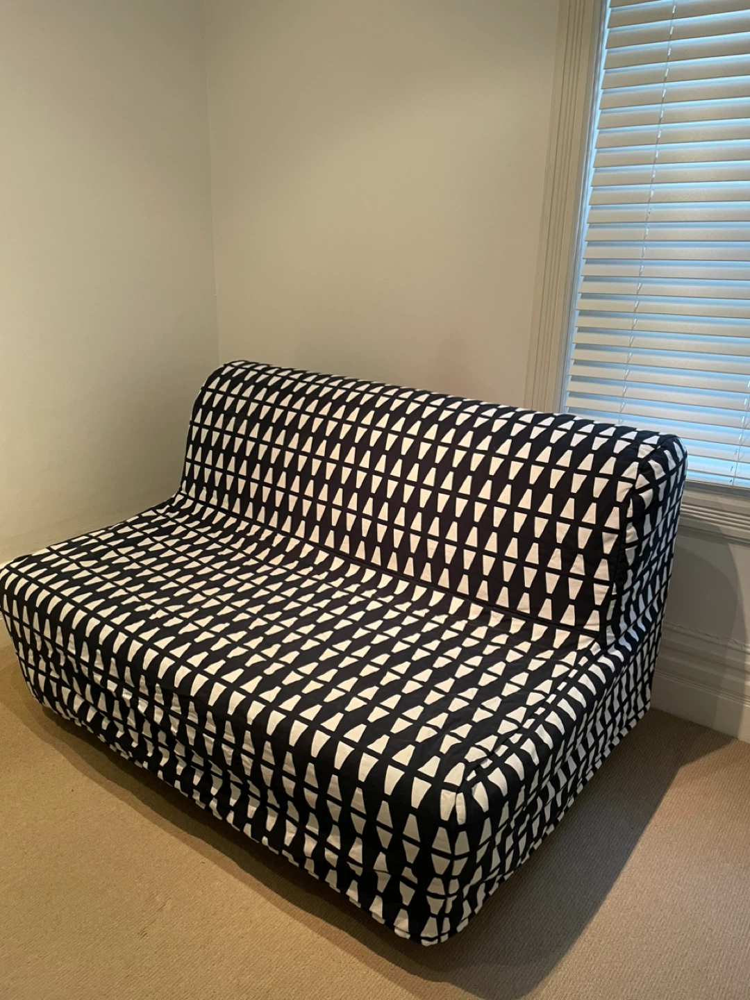 Ikea Lycksele Futon sofa bed with patterned cover - photo 3
