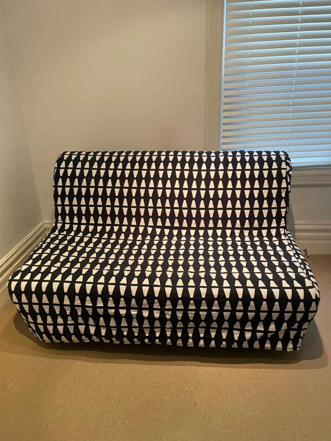Ikea Lycksele Futon sofa bed with patterned cover - photo 2
