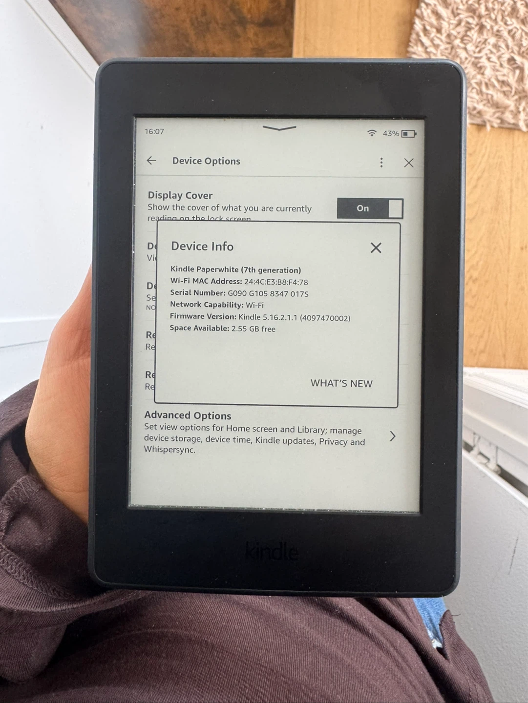 Amazon Kindle Paperwhite 7th Gen E-reader