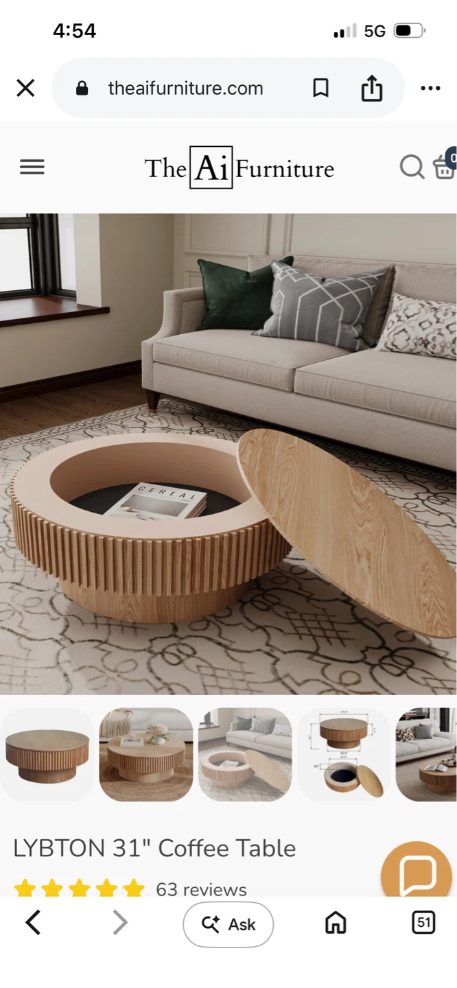 New The Ai Furniture Lybton 31" Coffee Table - photo 3