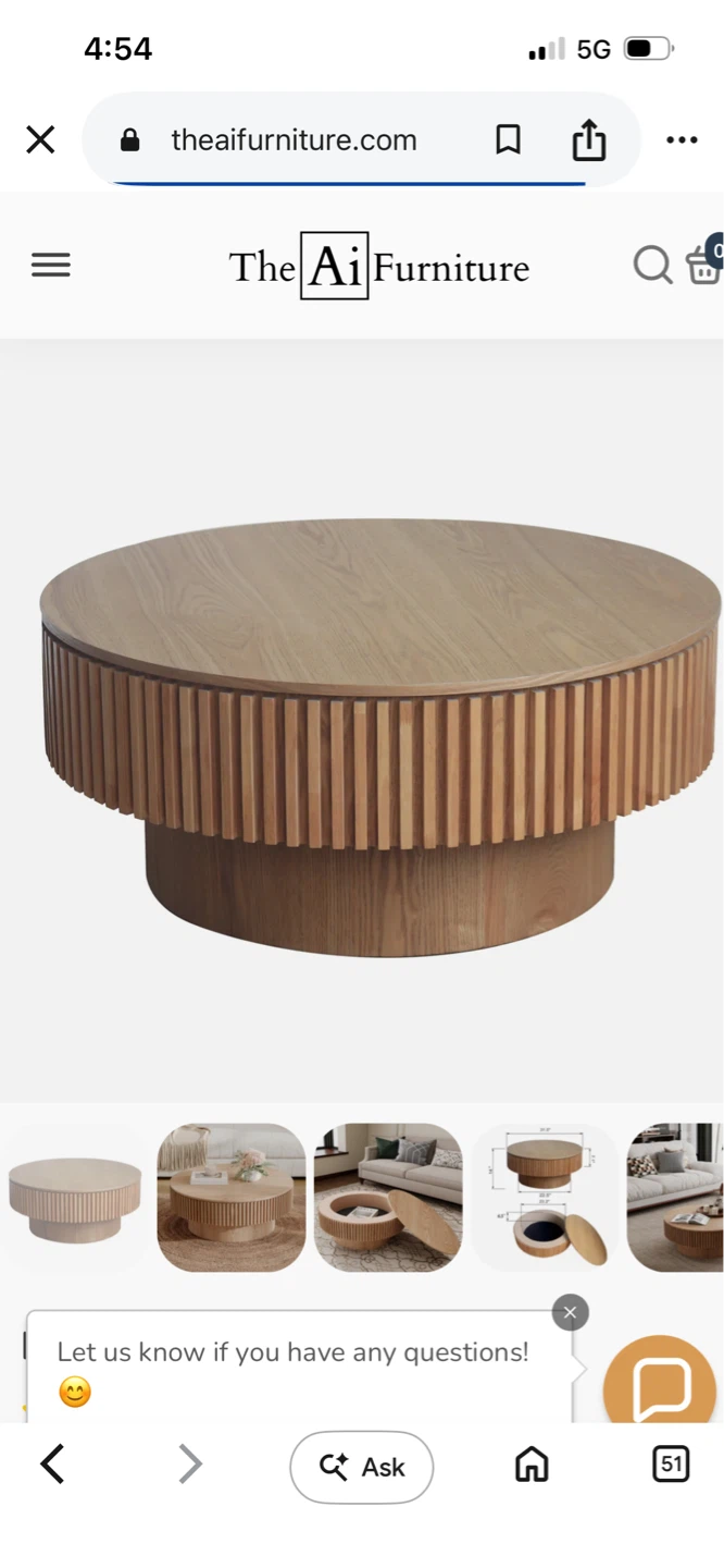 New The Ai Furniture Lybton 31" Coffee Table