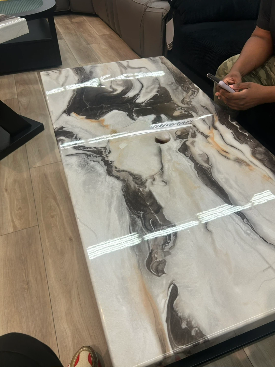 Modern End Table and Coffee Table Set with Marble Top