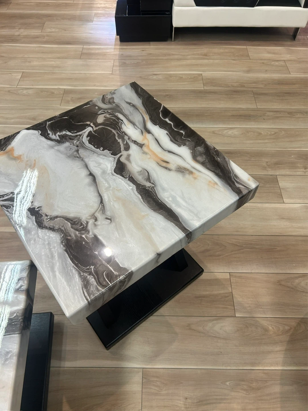 Modern End Table and Coffee Table Set with Marble Top - photo 3