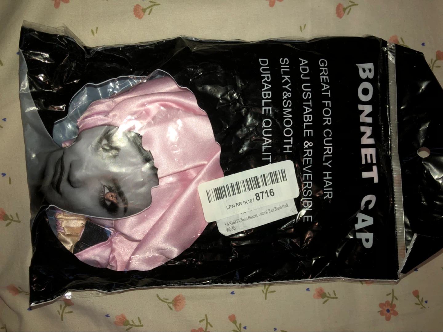 Pink Satin Bonnet Cap