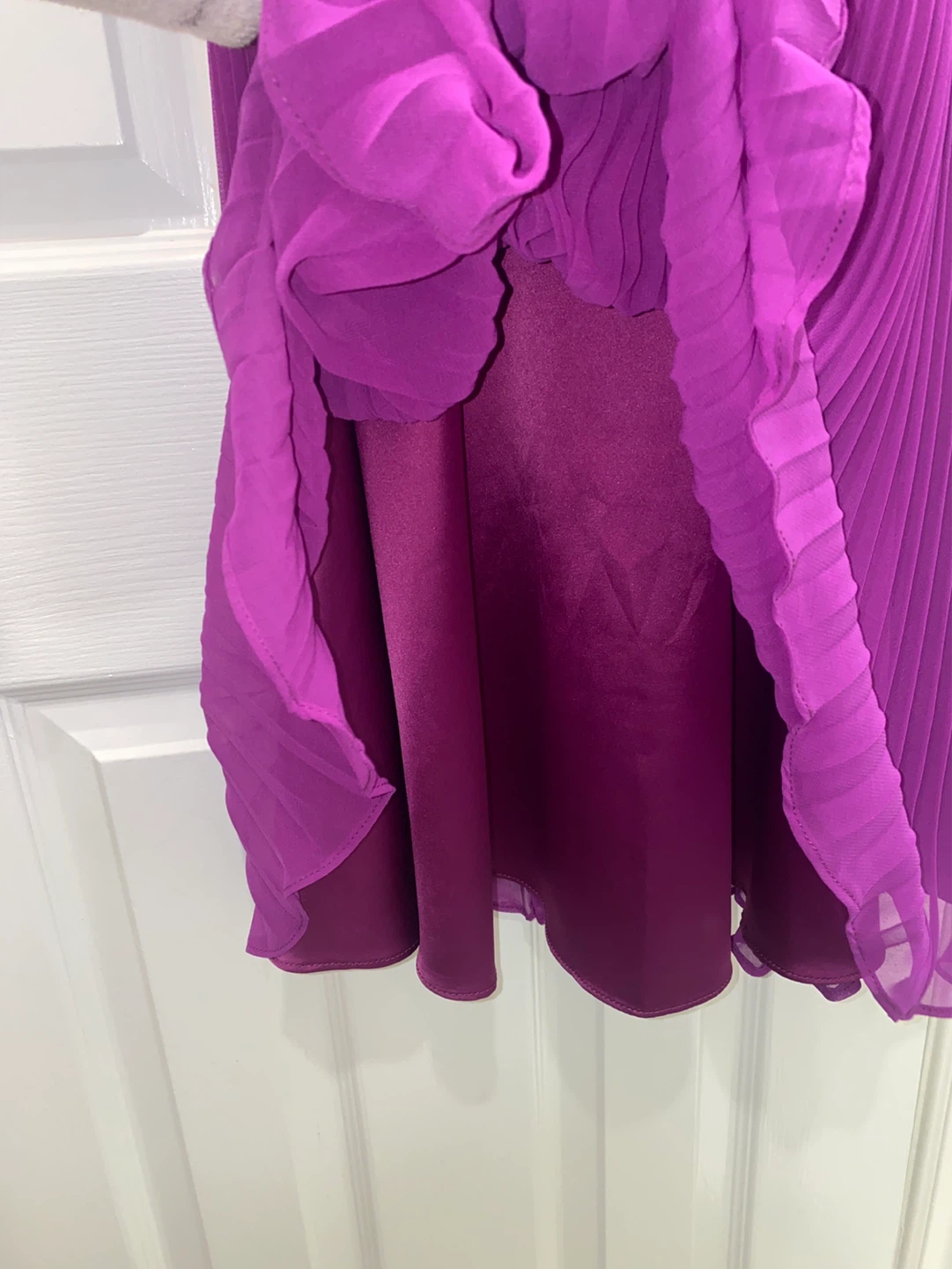 Cute Purple / Dark Pink Pleated Dress Size S Formal - photo 4