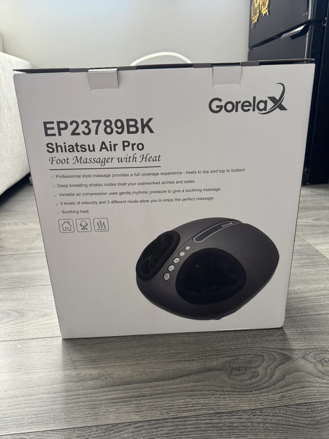 GorelaX EP23789BK Shiatsu Air Pro Foot Massager with Heat