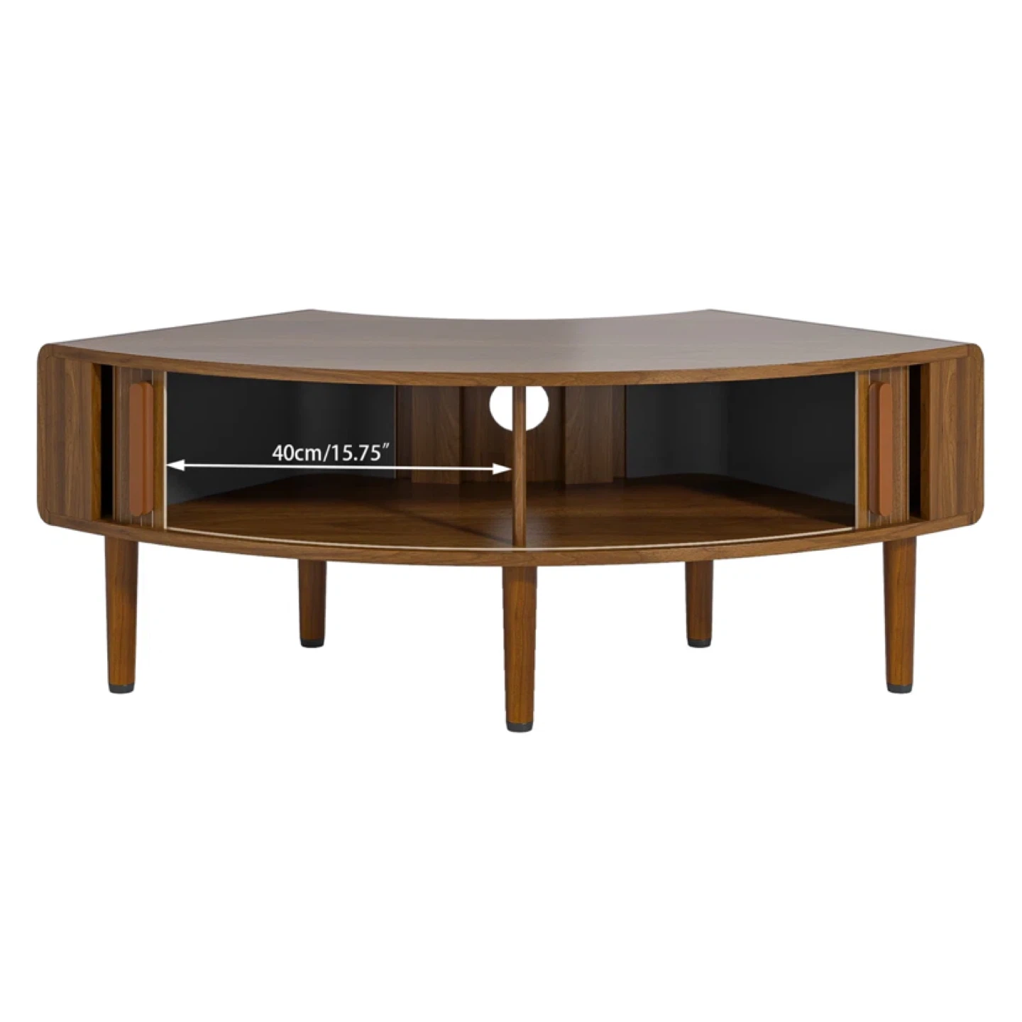 Curved Corner Tv Stand,Modern Television Console With Storage - photo 3