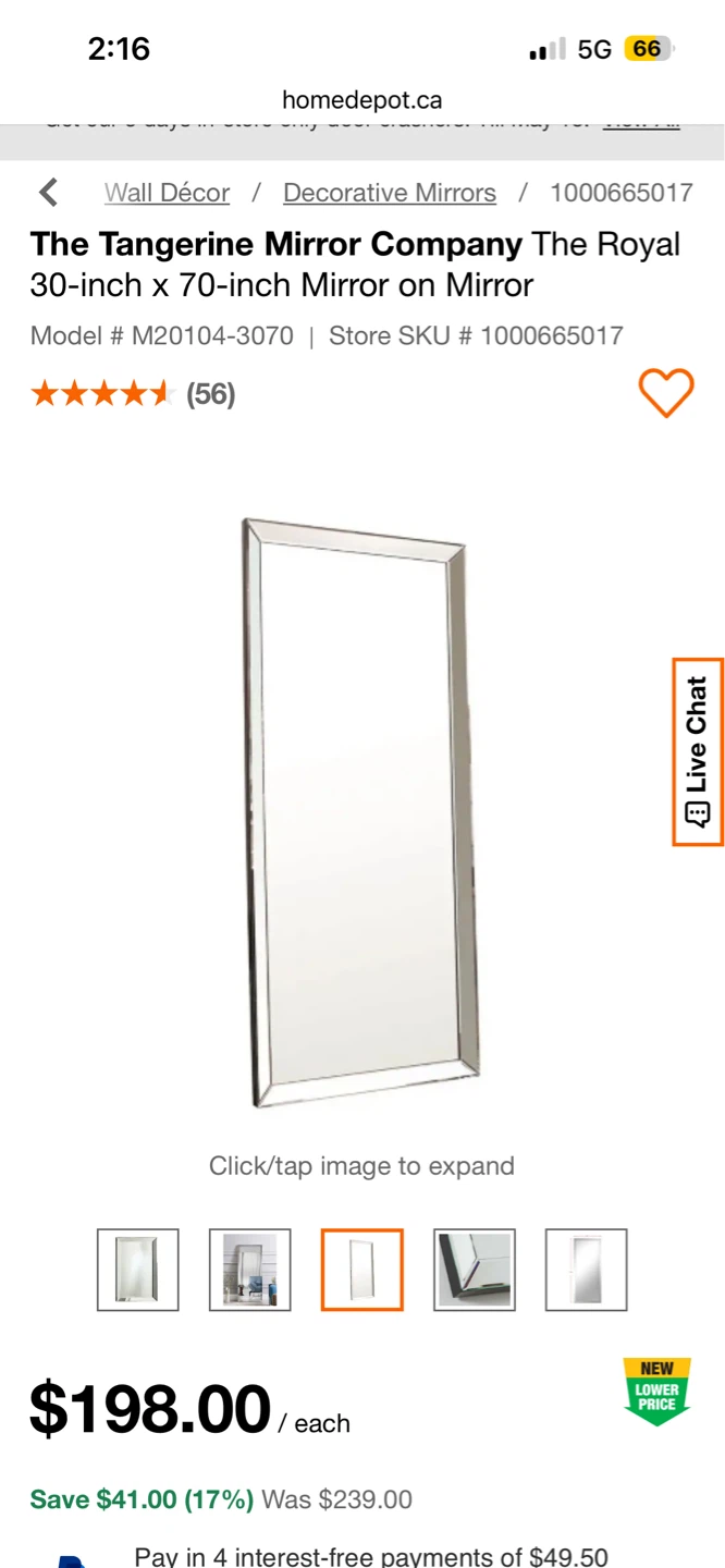 The Tangerine Mirror Company The Royal Mirror 30-inch x 70-inch - photo 2