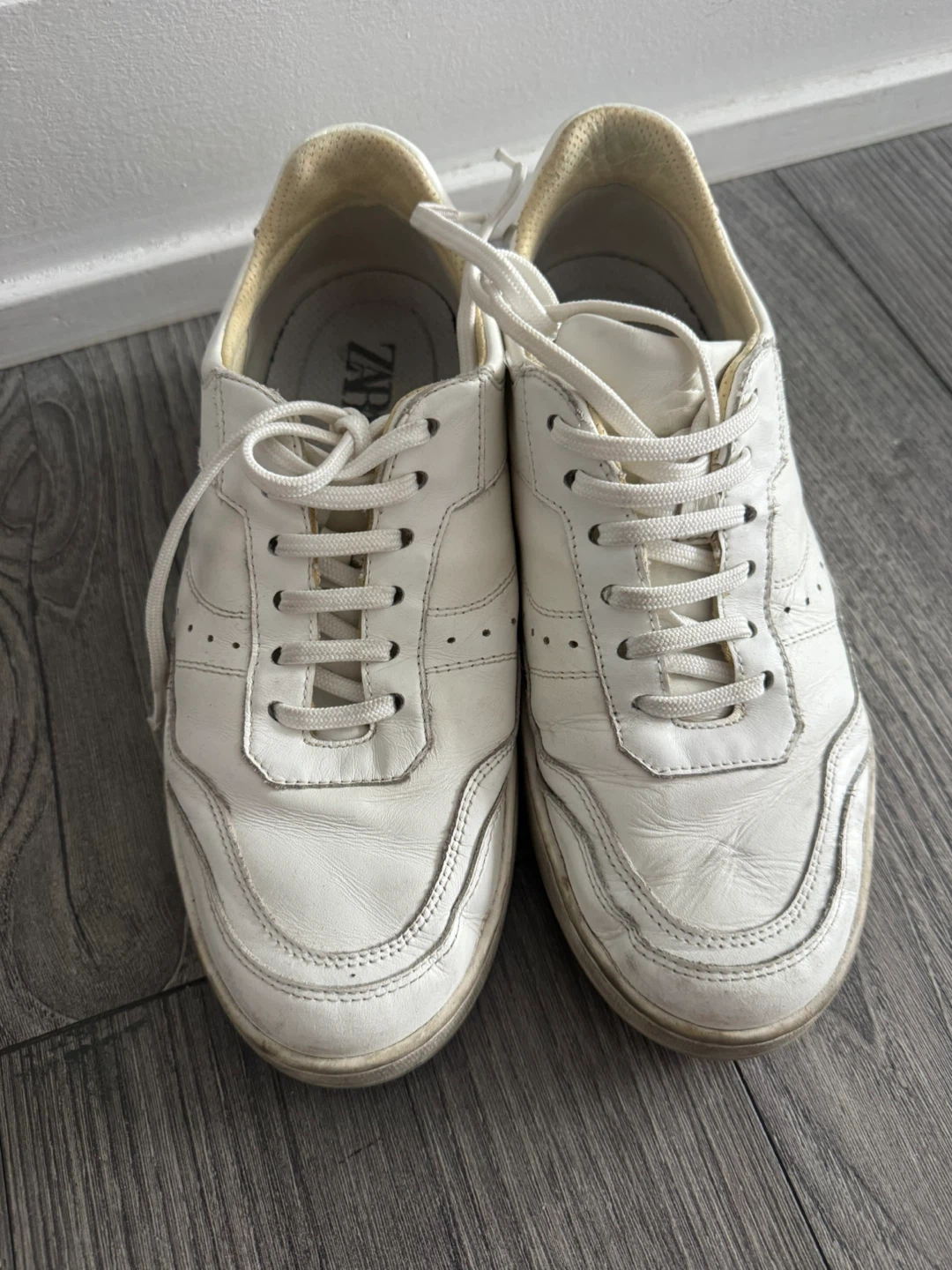 Zara White Leather Sneakers