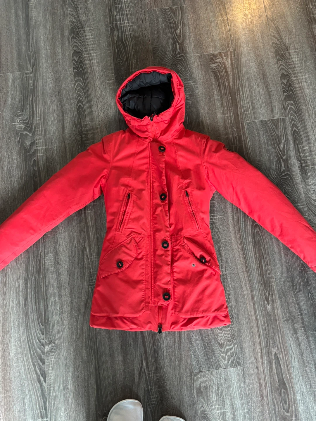 The North Face Womens Red Hooded Winter Jacket XS