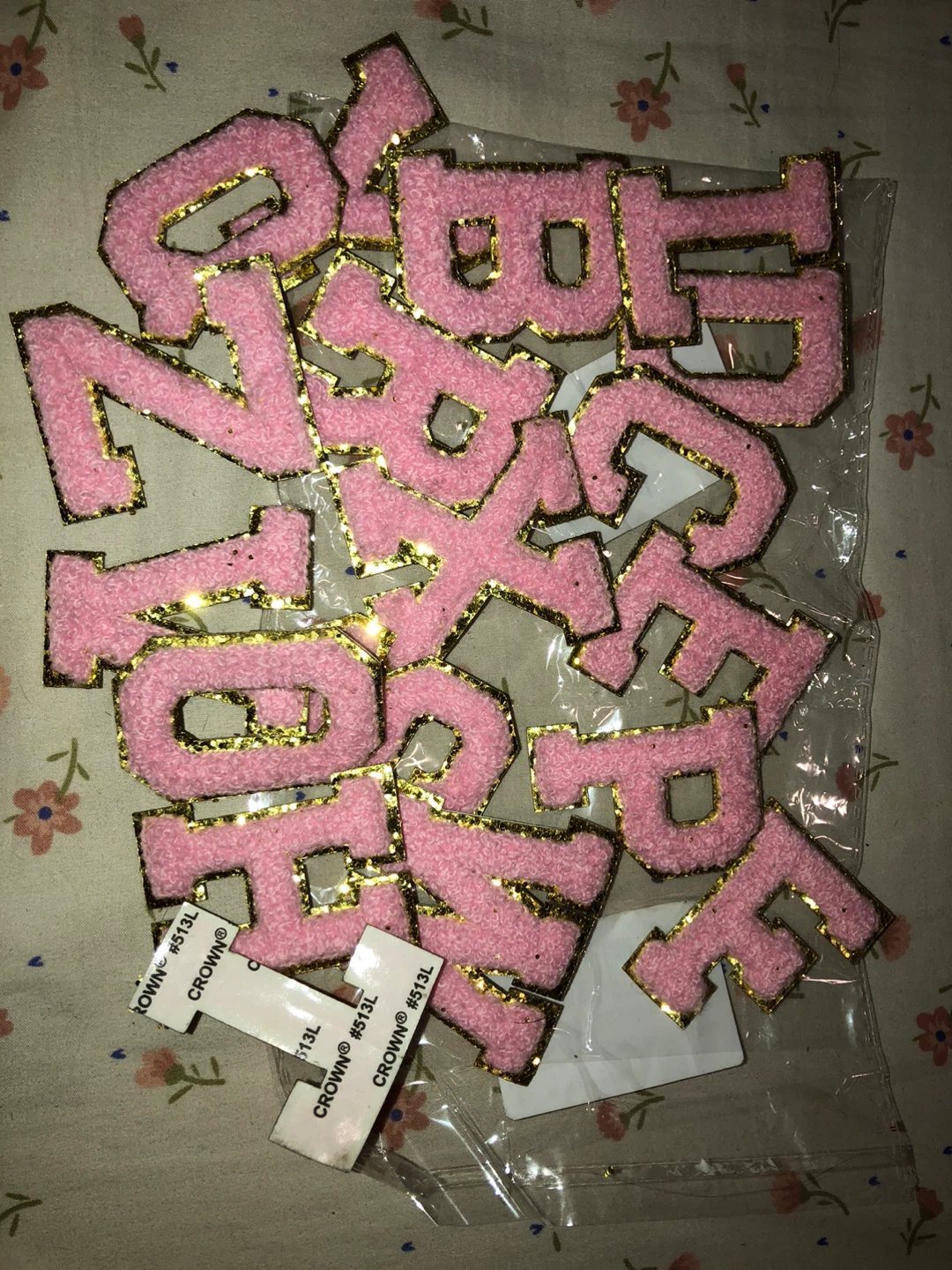 Pink & Gold Letters Appliques - photo 2