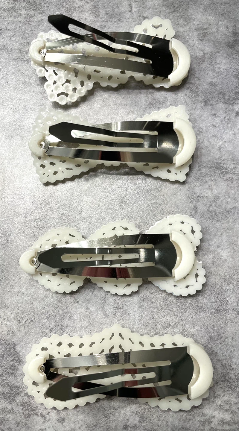 Set of 4 White Pearl Bow Hair Clips - photo 5