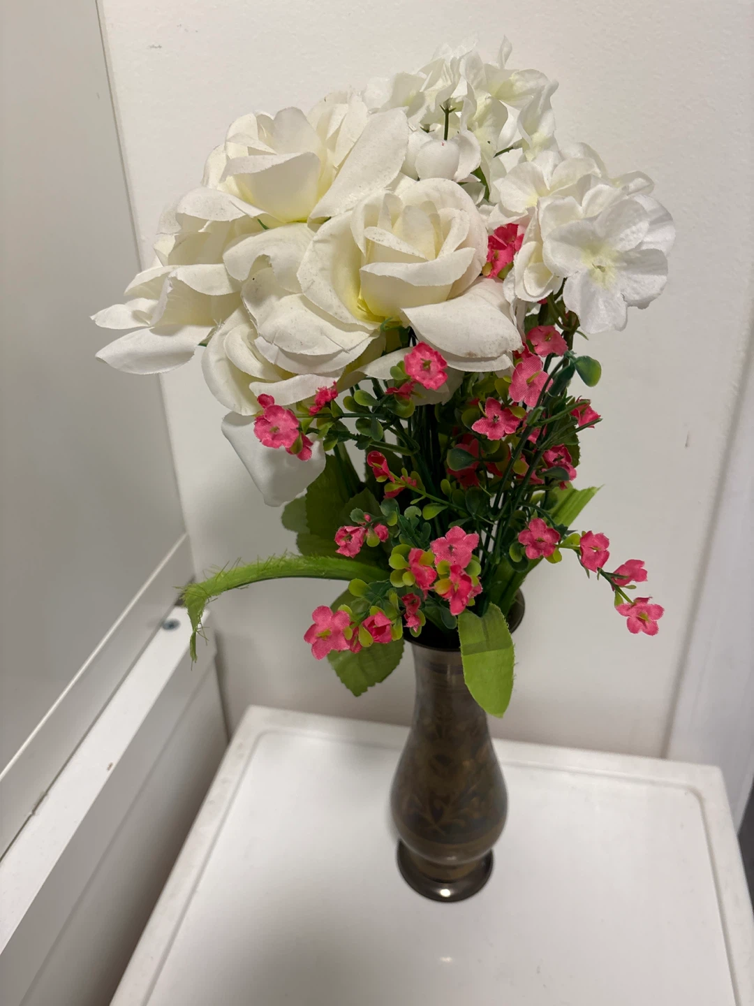 Decorative Vase with Floral Etchings