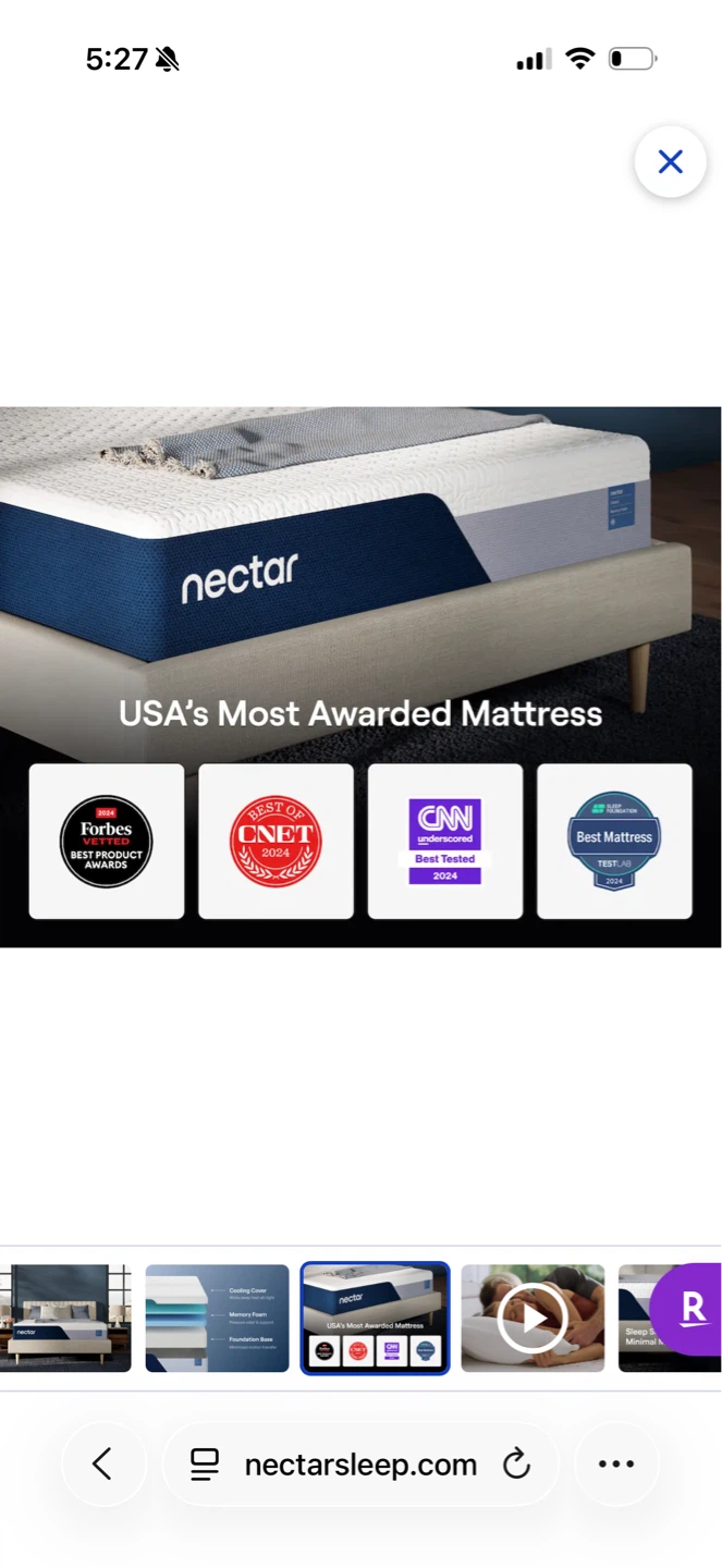 Nectar Full Size Memory Foam Mattress + Bed - photo 4
