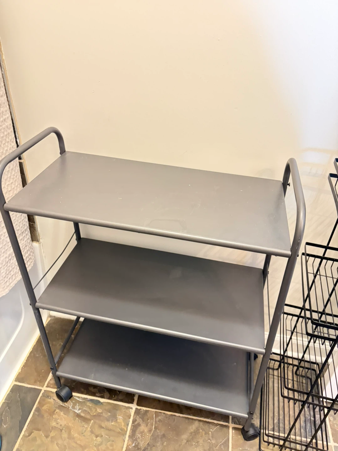 3-Tier Rolling Storage Cart - Dark Gray