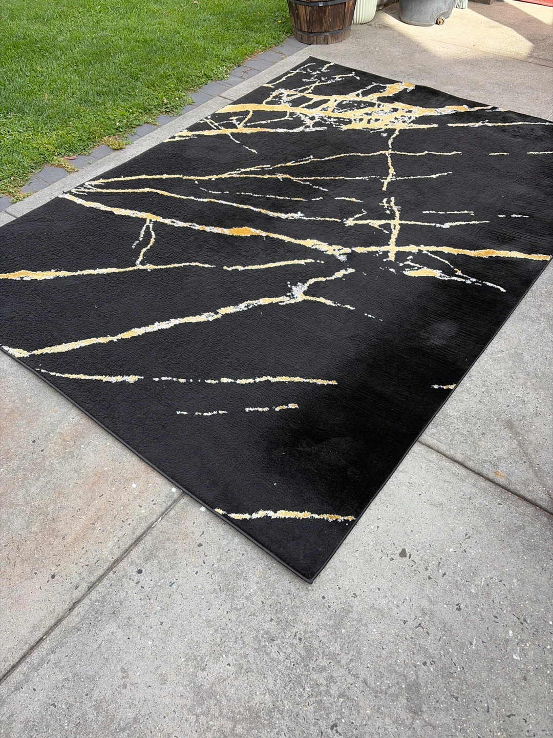 Babil Gold Marble Area Rug - photo 2
