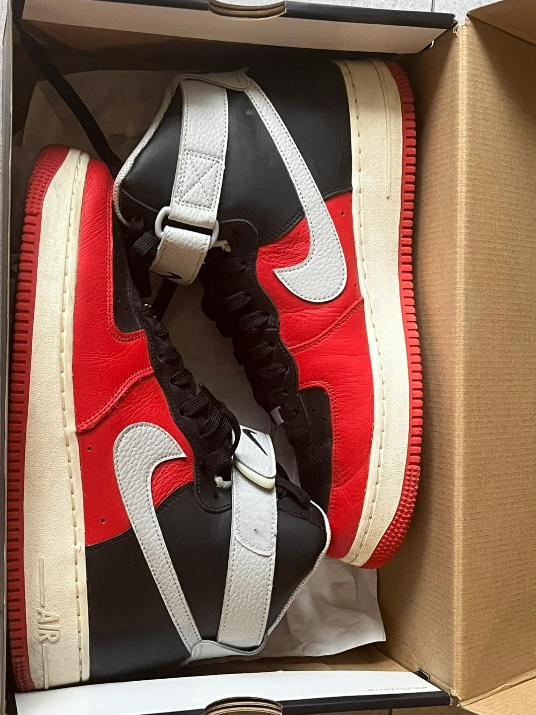 Nike Air Force 1 High Red/Black Men's Shoes US 10.5