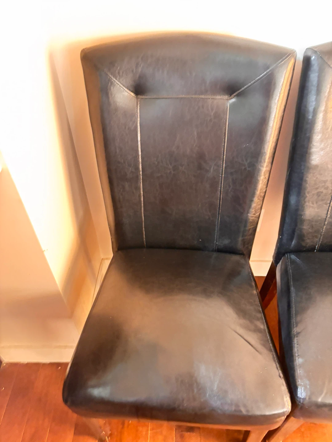 Set of 6 Black Faux Leather Dining Chairs
