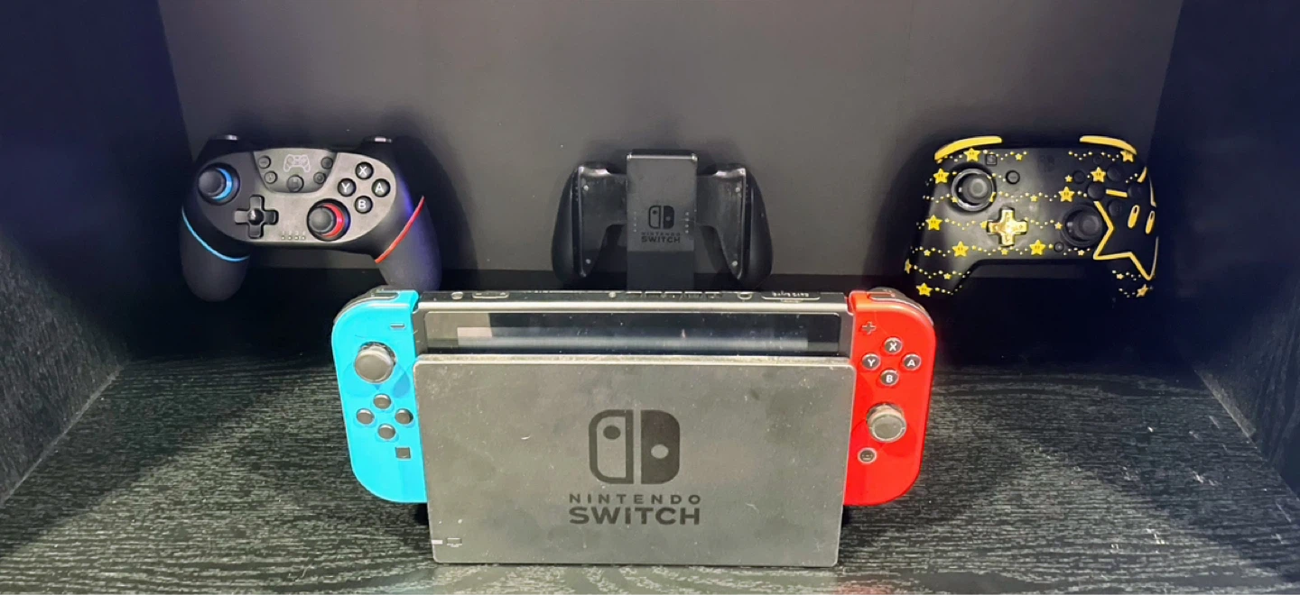 Nintendo Switch 1 Console with Neon Red/Blue Joy-Cons