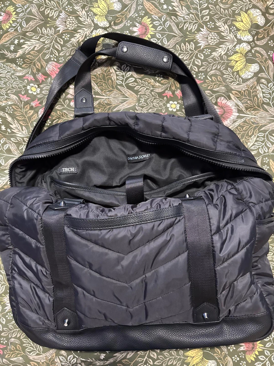 Cynthia Rowley Black Quilted Duffel Bag