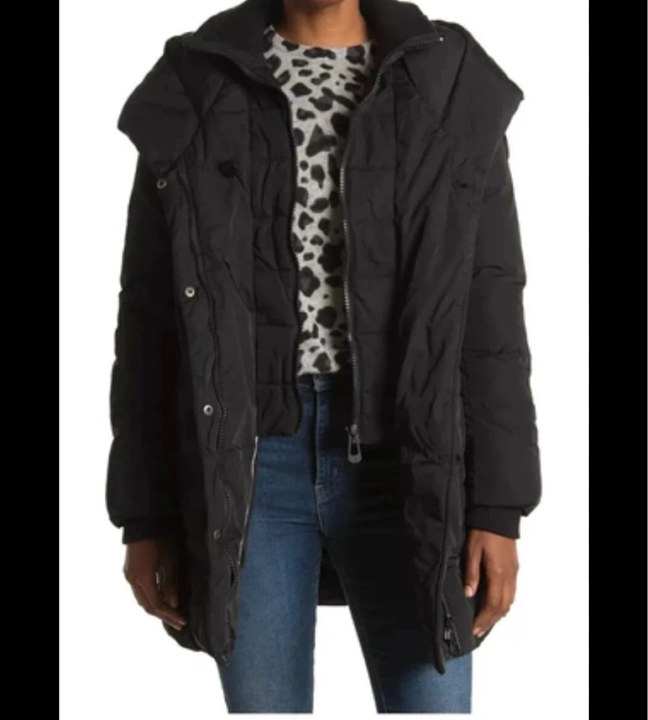 Noize Cruelty-Free Outerwear Black Puffer Coat Size L/G