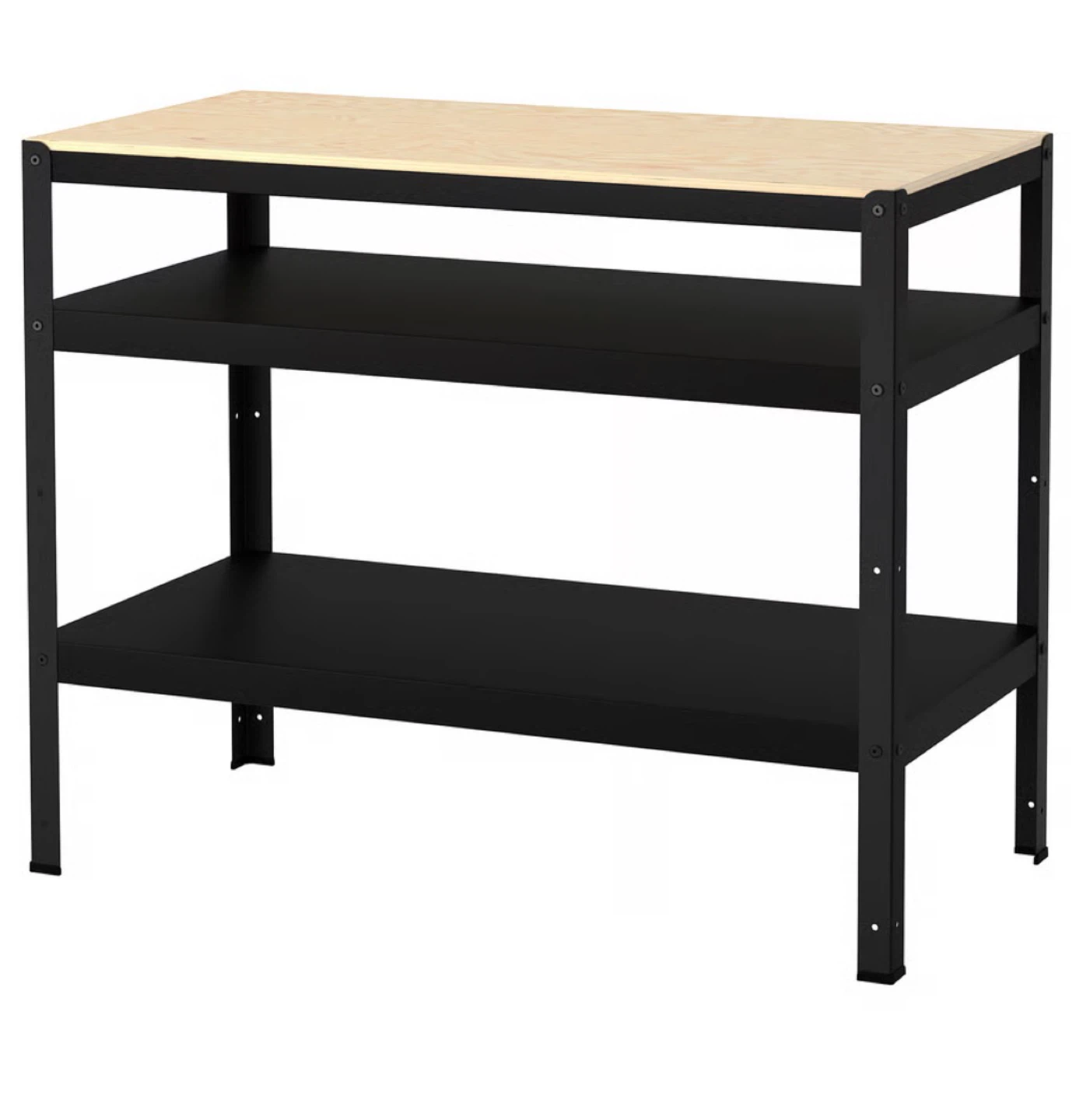 3-Tier Metal Shelving Unit with Wood Top - photo 5