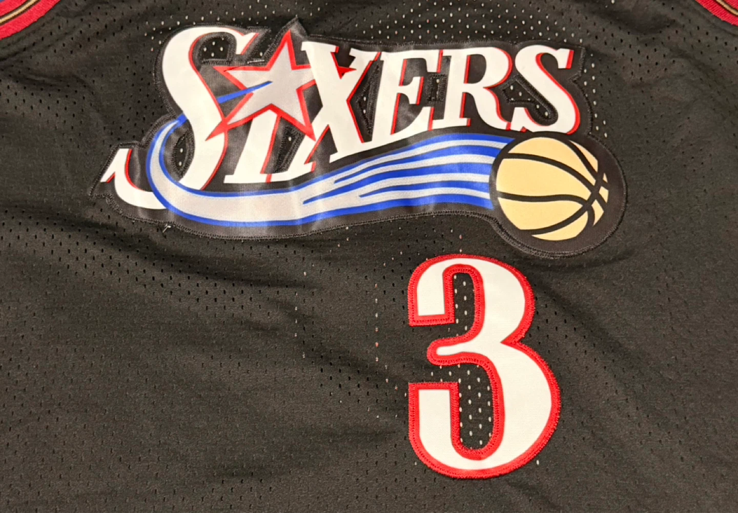 Allen Iverson Sixers Black Jersey Mens Large Retro NBA NEW - photo 3