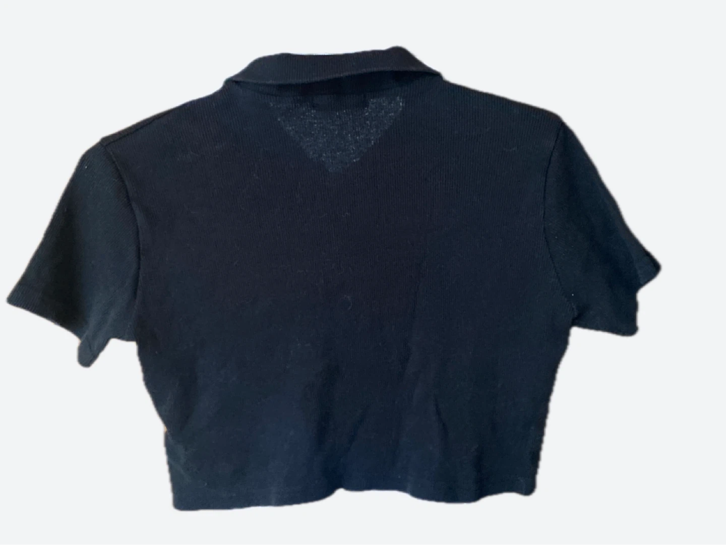 OAK + FORT Black Ribbed Zip Collar Crop Top - M/M - photo 3