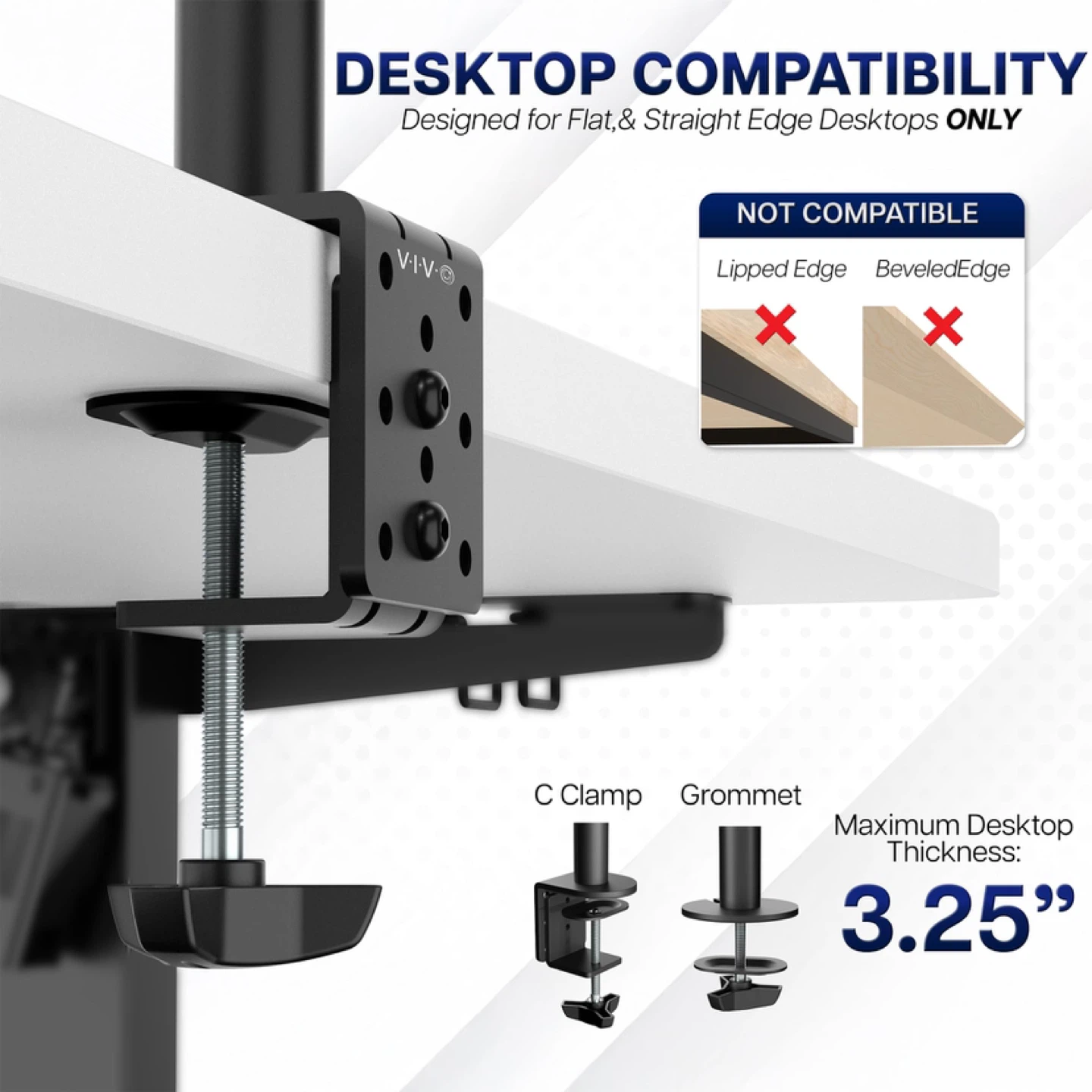VIVO Dual Monitor Desk Mount, Adjustable, Fits 2 LCD LED Screens - photo 4