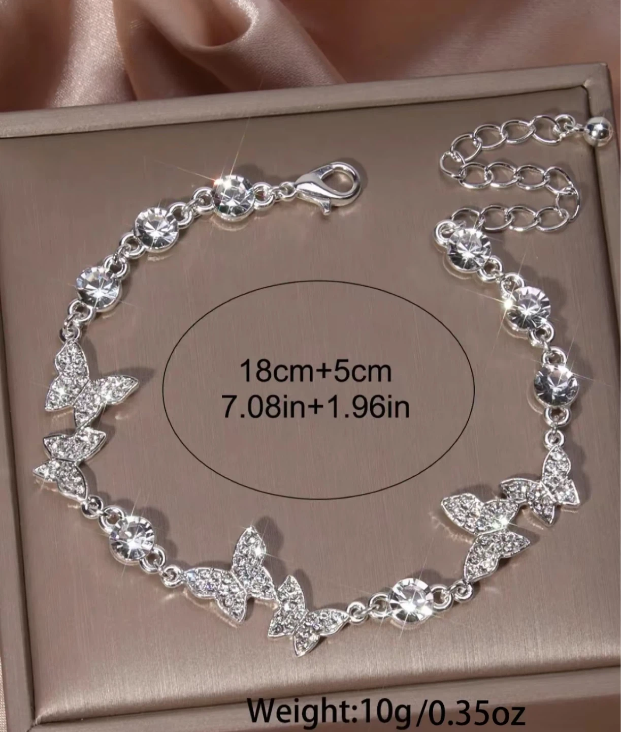 Crystal Butterfly Ankle Bracelet - photo 2