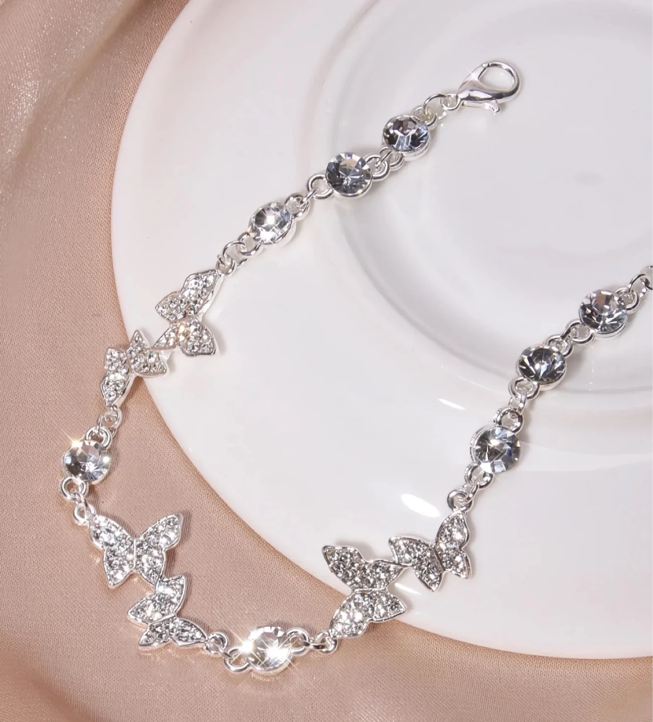 Crystal Butterfly Ankle Bracelet - photo 3