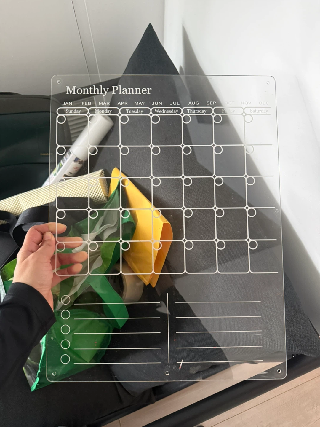 Clear Monthly Planner Board
