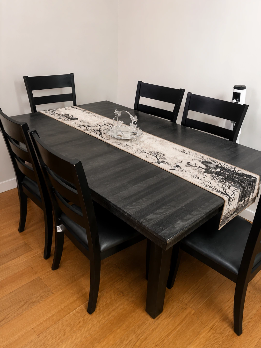 Black Dining Table Set with 6 Chairs
