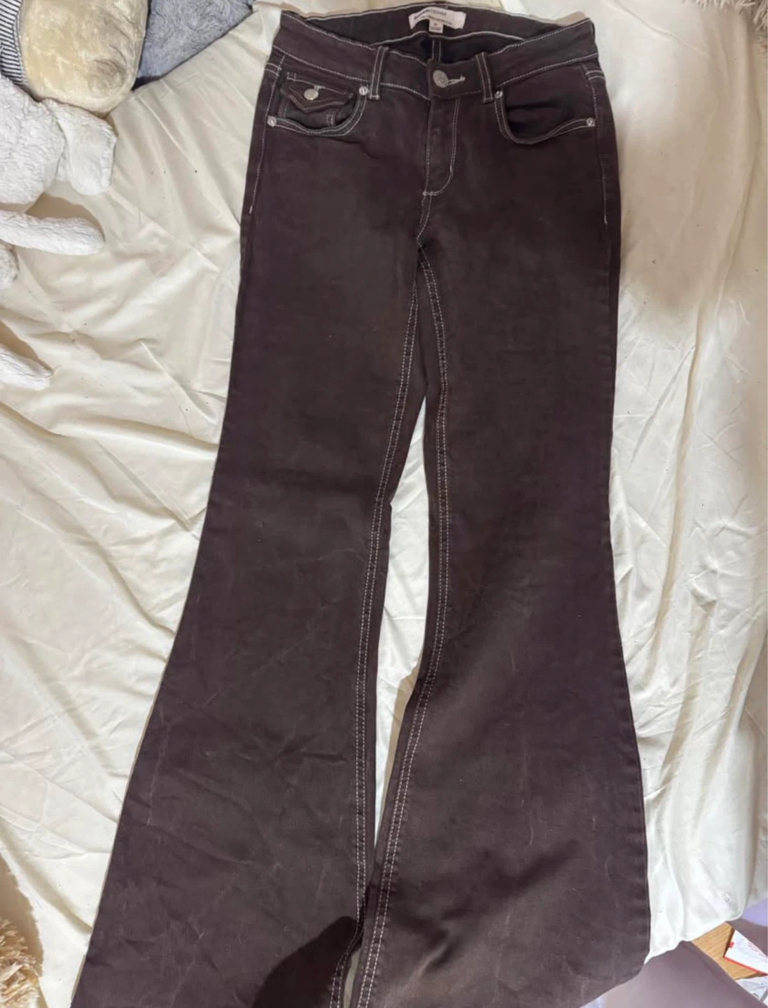 GARAGE DENIM Brown Low Rise Flare Jeans Size 01