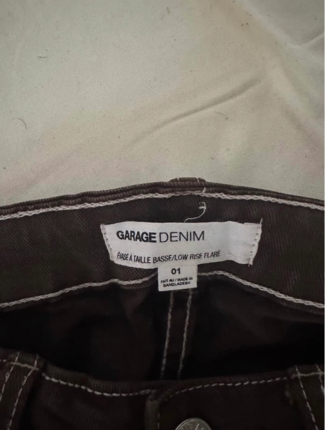 GARAGE DENIM Brown Low Rise Flare Jeans Size 01 - photo 3
