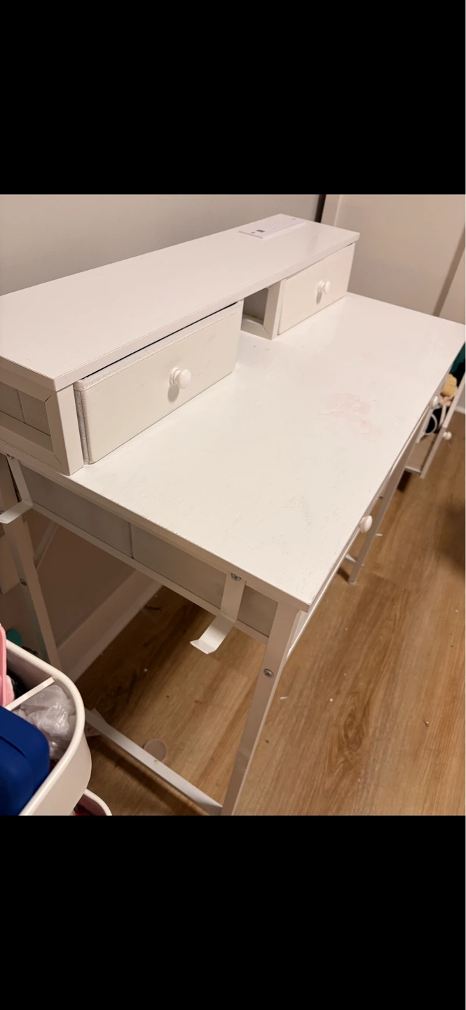 White Vanity Desk with Drawers