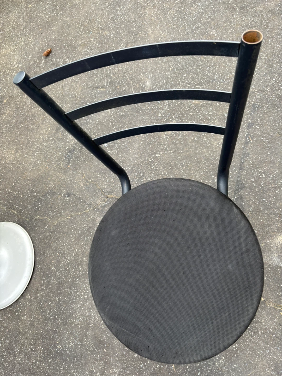 Black Metal Bar Stool with Padded Seat