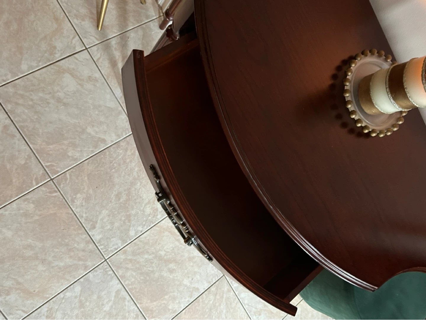 Half-Moon Console Table with Drawer - photo 2
