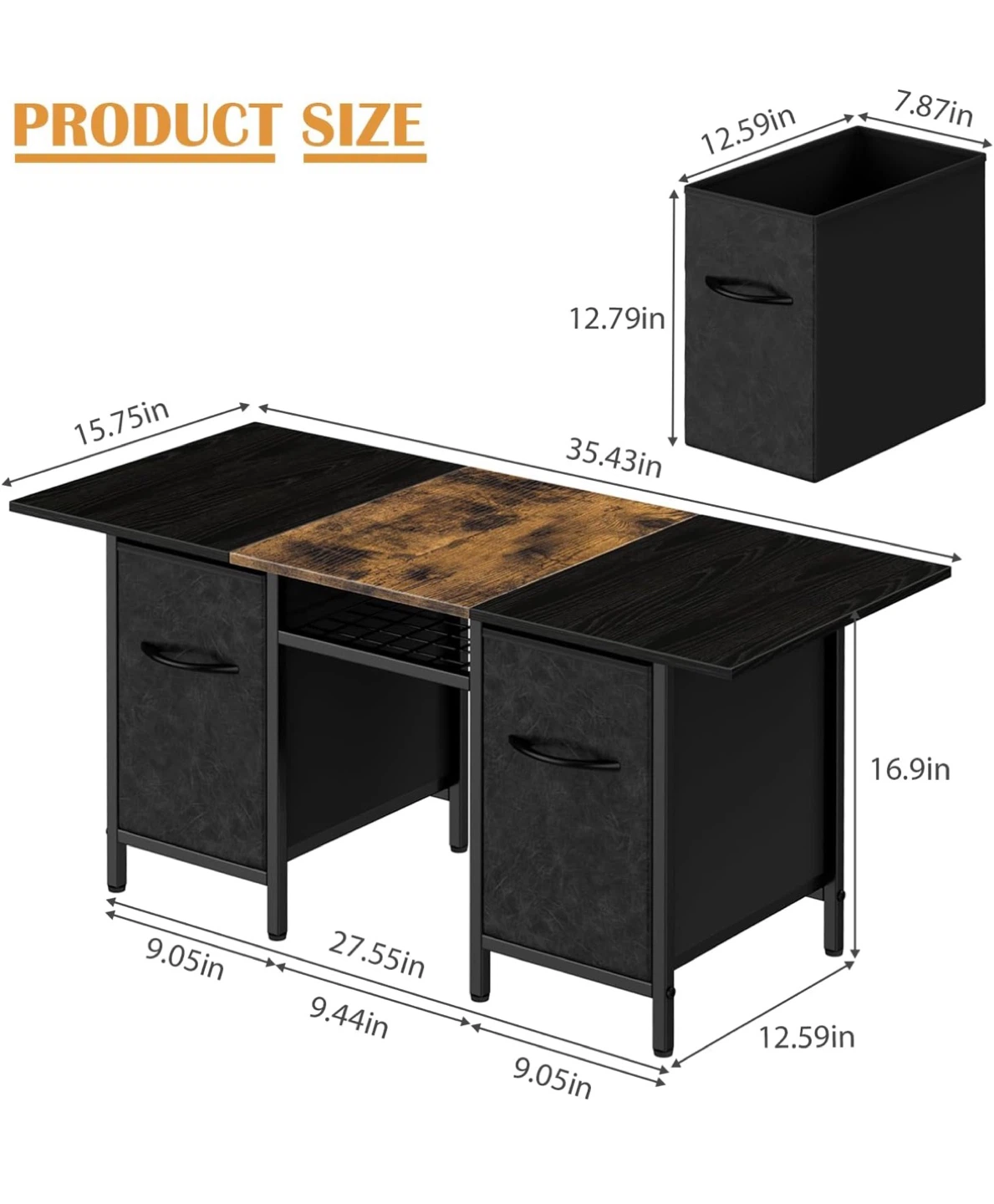 Black Lift Top Coffee Table with Storage Drawers