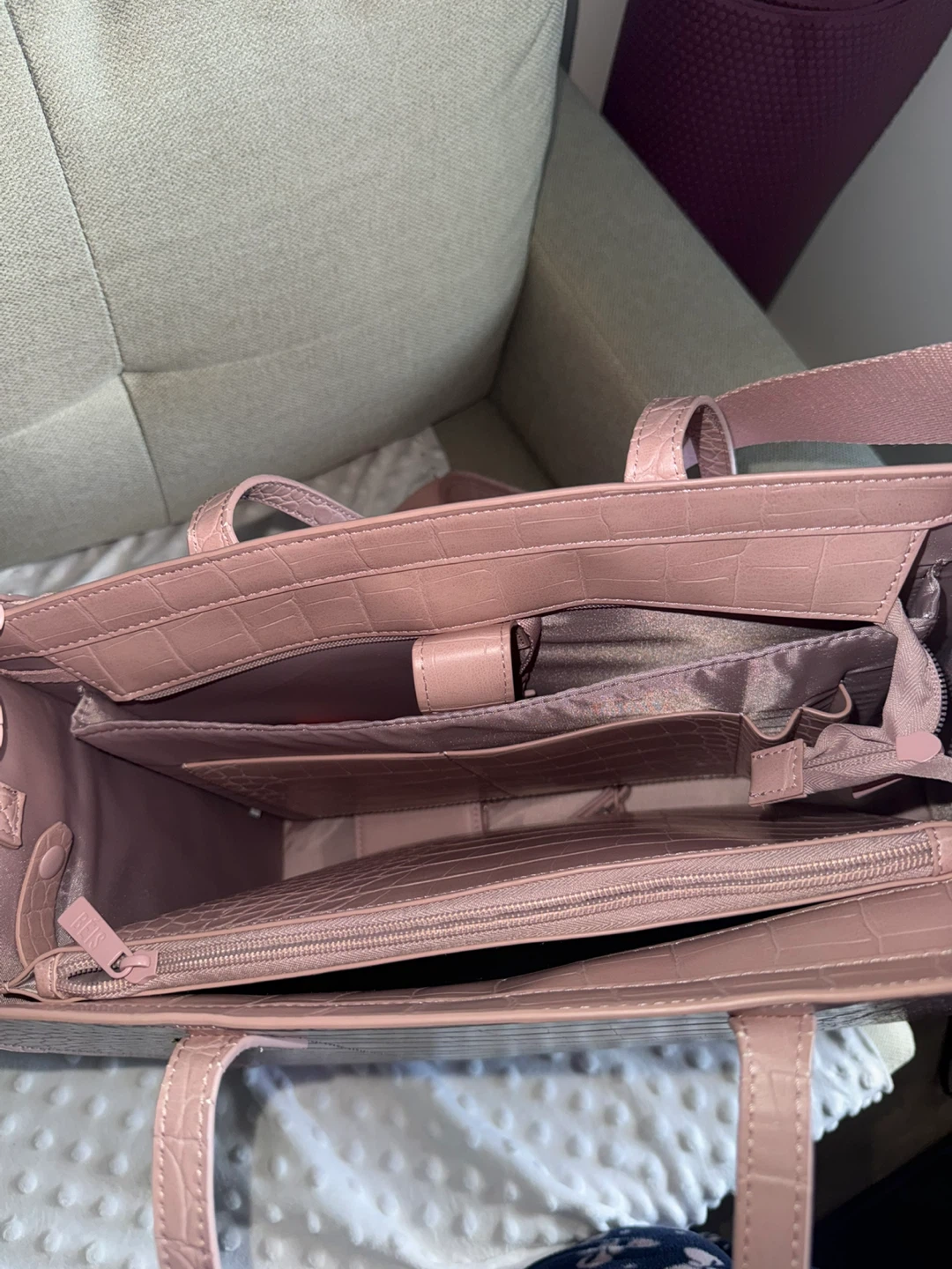 BEIS Pink Croc Embossed Tote Bag - photo 4