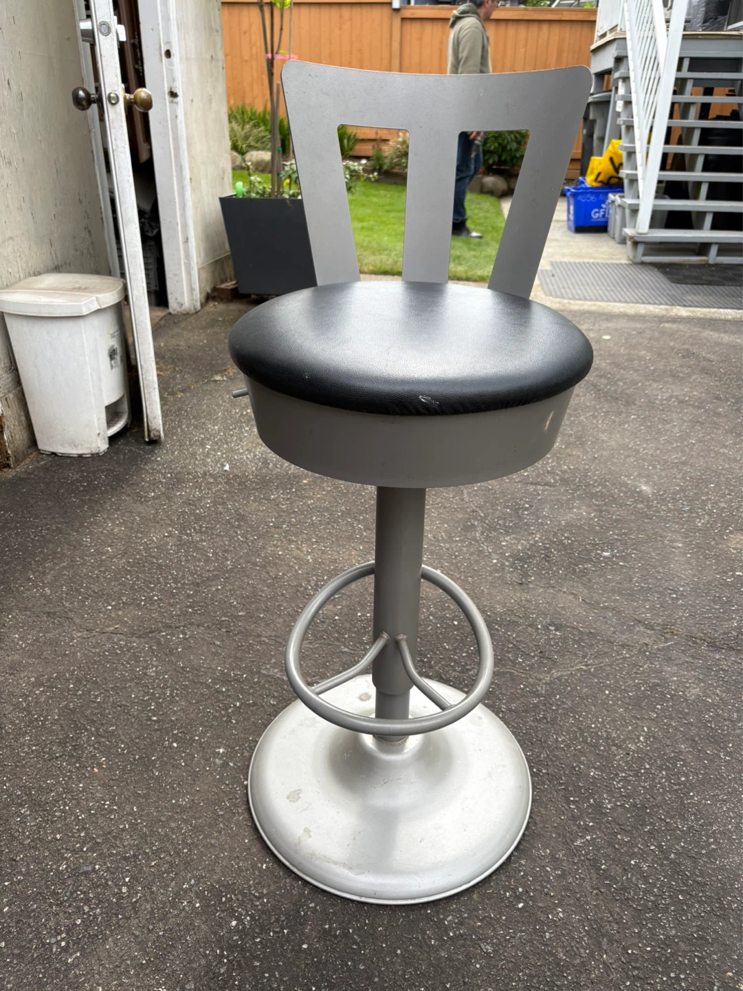 Adjustable Grey Bar Stool