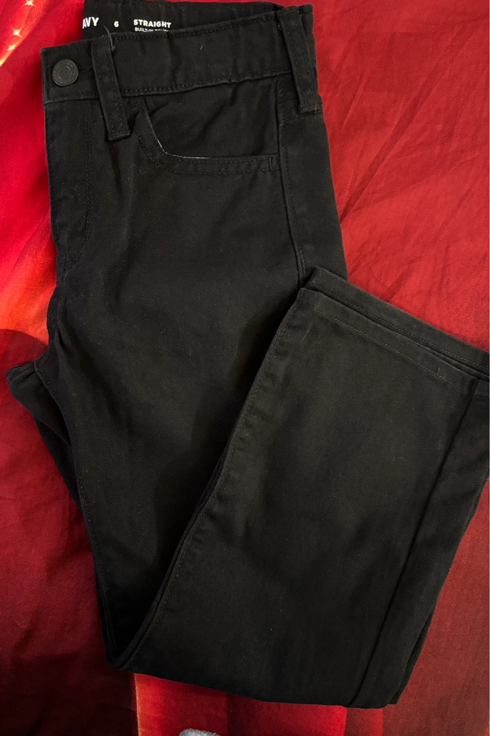 Old Navy Black Straight Built-In Tough Jeans Size 6