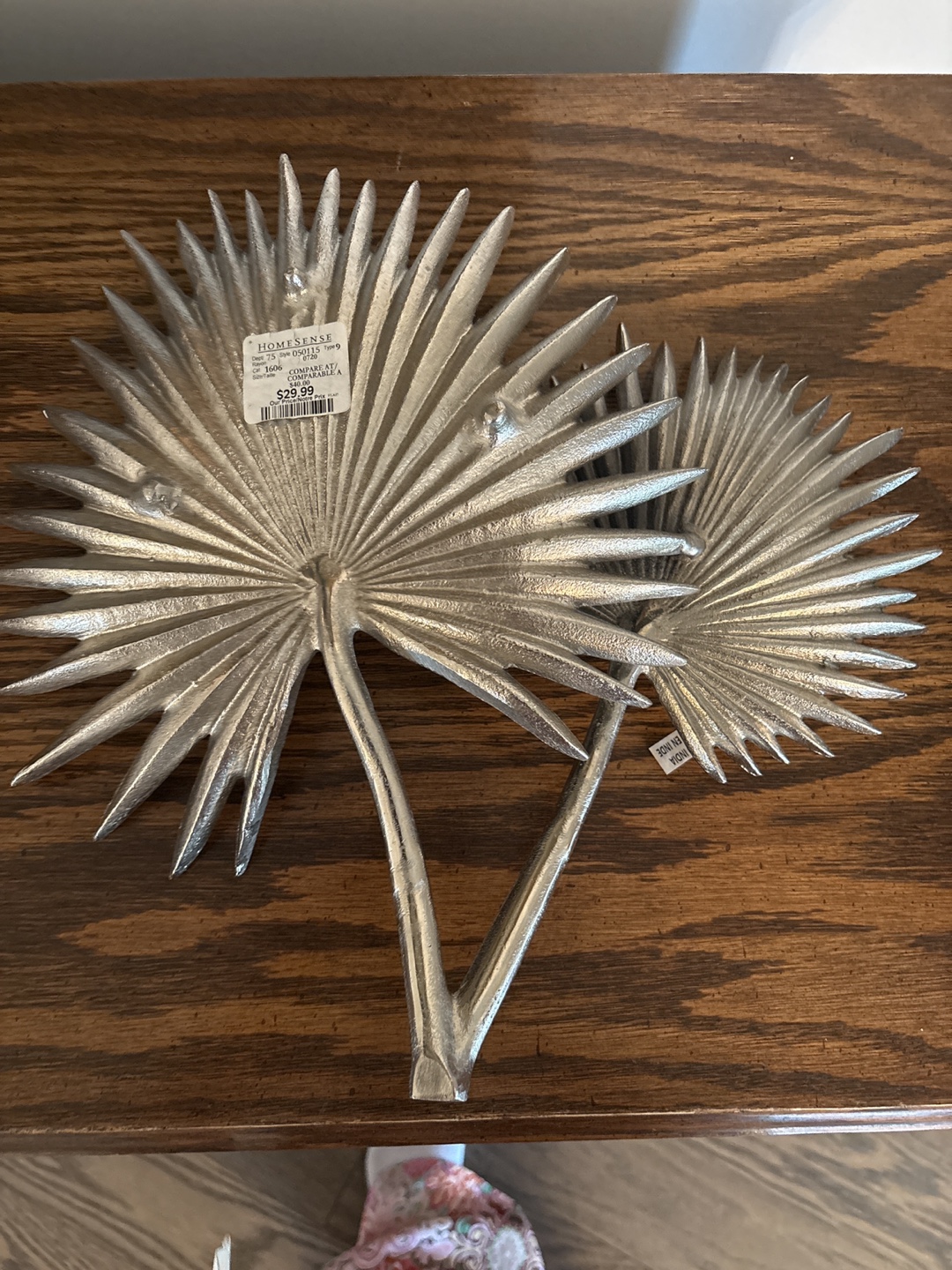 HOMESENSE Silver Palm Leaf Decorative Tray - photo 3