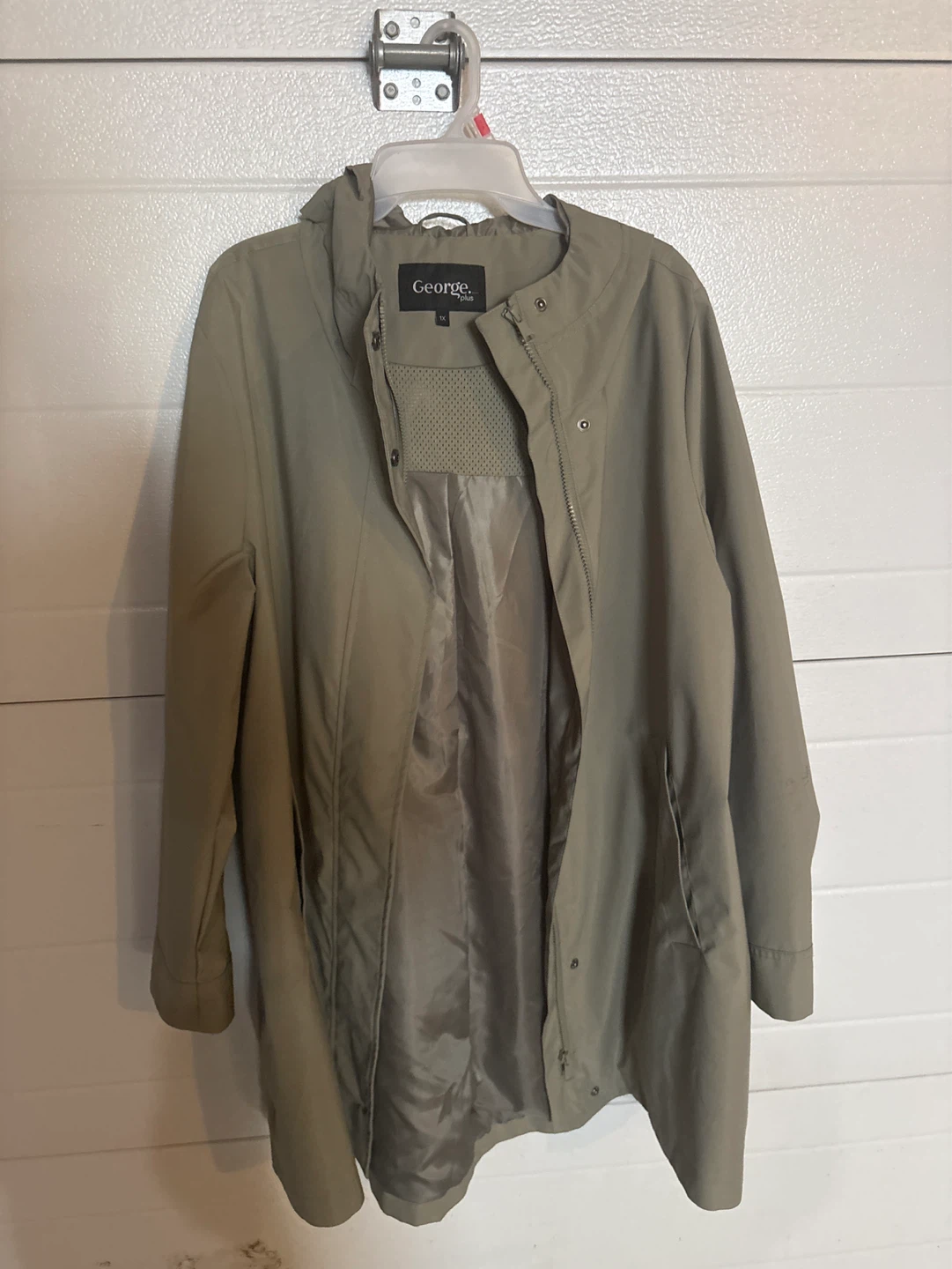 George Plus Women's Khaki Hooded Jacket Size 1X